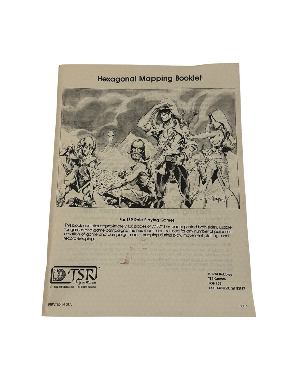 TSR AD&D 1st Ed Hexagonal Mapping Booklet VG+